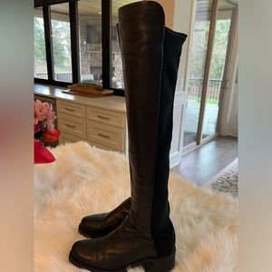 Stuart Whitman over knee nylon/leather boot. Lightly used & heavily cared for!